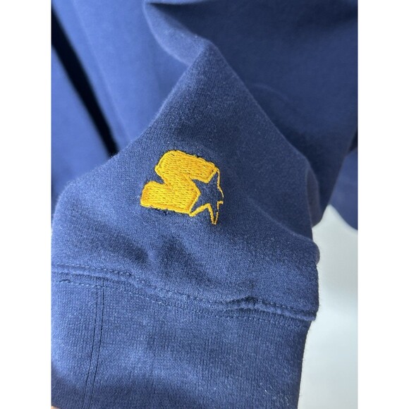 Vintage 90s Starter University Of Michigan Wolverines Sweatshirt Size XL Blue - Picture 3 of 10